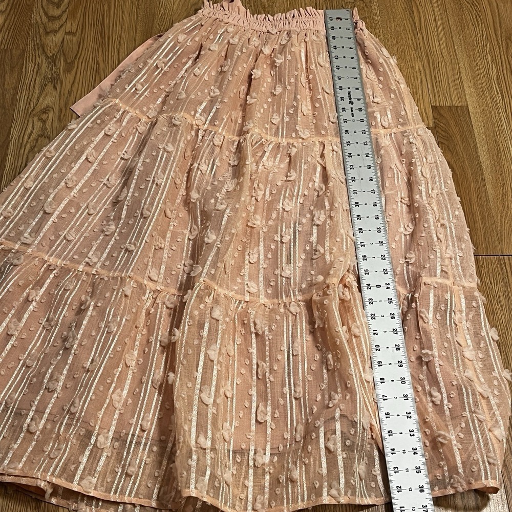 Entro Blush Pink Bow Midi Dress Shoulder Ties Fairy Princess Party - Picture 7 of 9